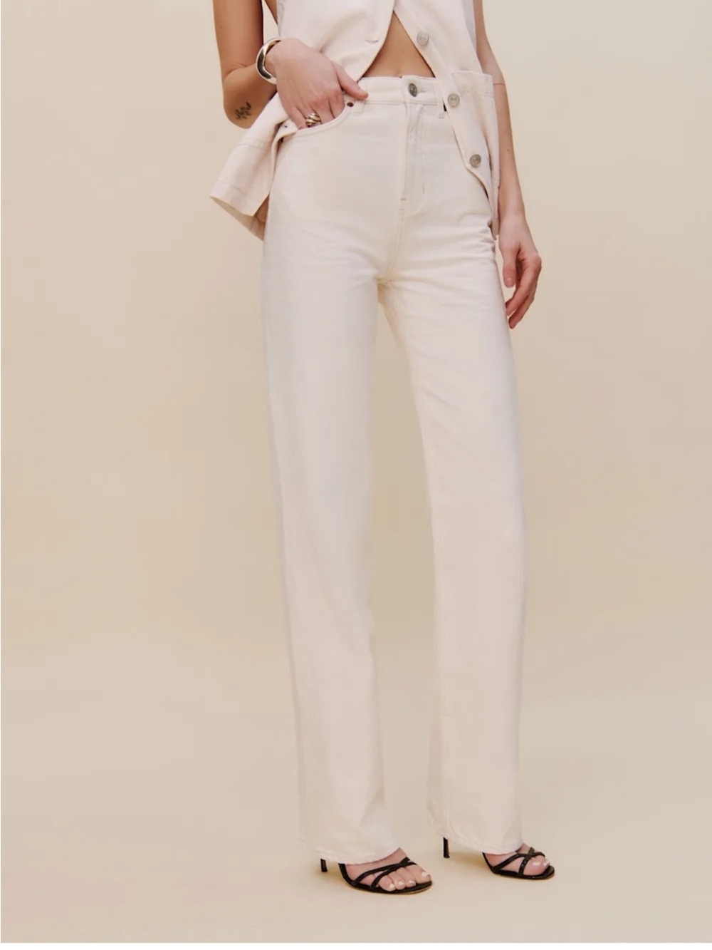 Reformation Wilder high-rise jeans fior de latte size 24